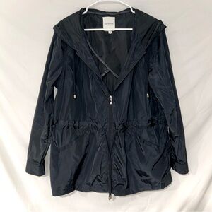 Avec Les Filles Black Lightweight Hooded Jacket Windbreaker Rain Activewear